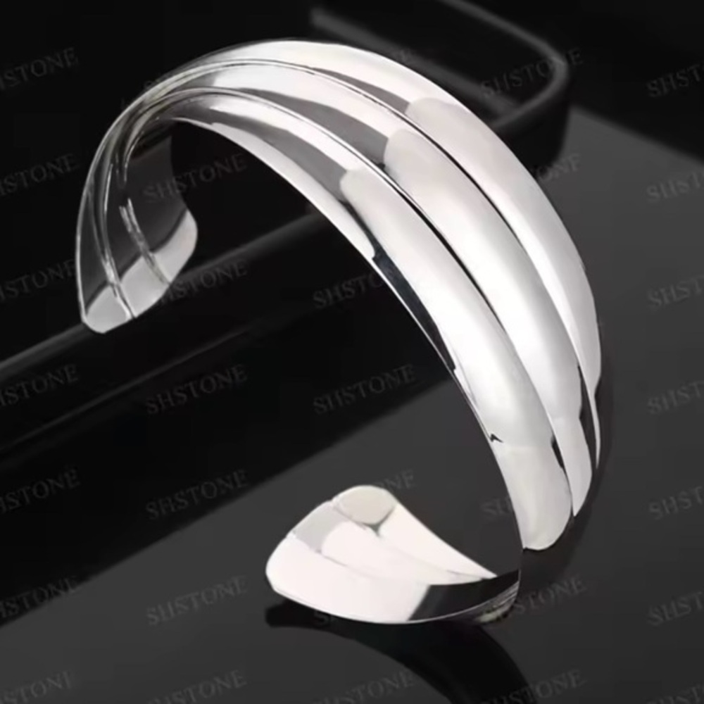 New .925 Silver Bangle Bracelet, Stamped